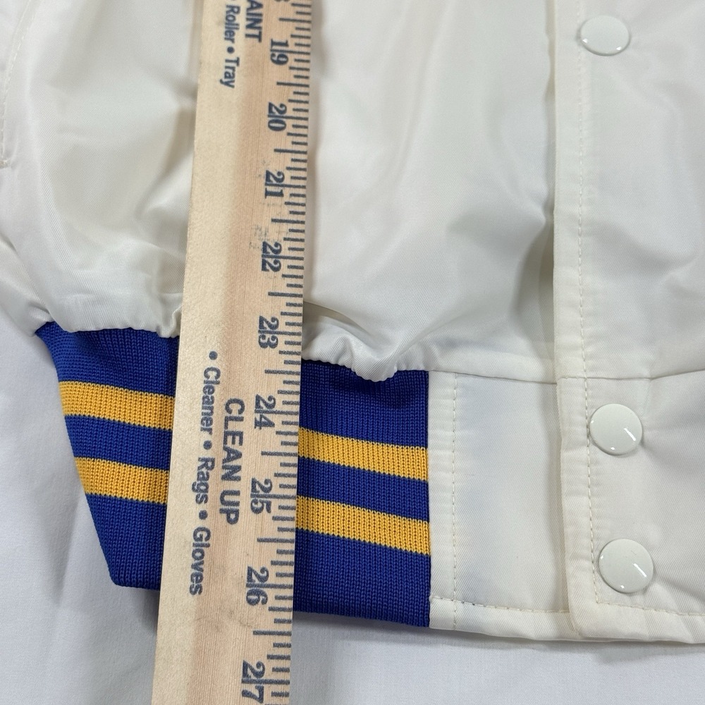 Vintage UCLA Satin Jacket MVP White Snap USA Mens‎ XL Bomber Embroidered 70s 80s - Picture 7 of 16